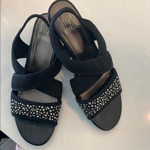 IMPO stretch wedge sandals new no tags